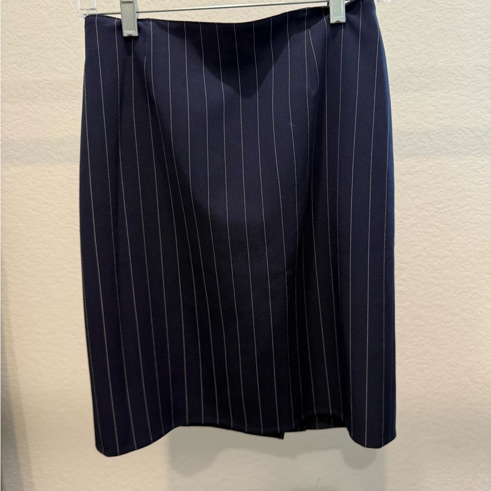 RED ValentinoNavy Pinstripe Skirt